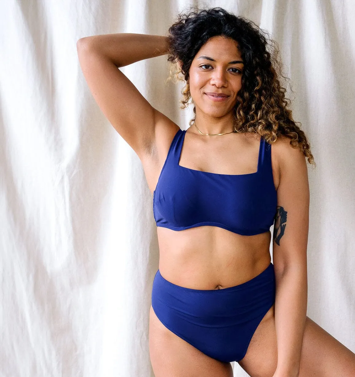 High rise bikini brief [Navy]