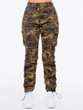 High Waist Shirred Leg Joggers