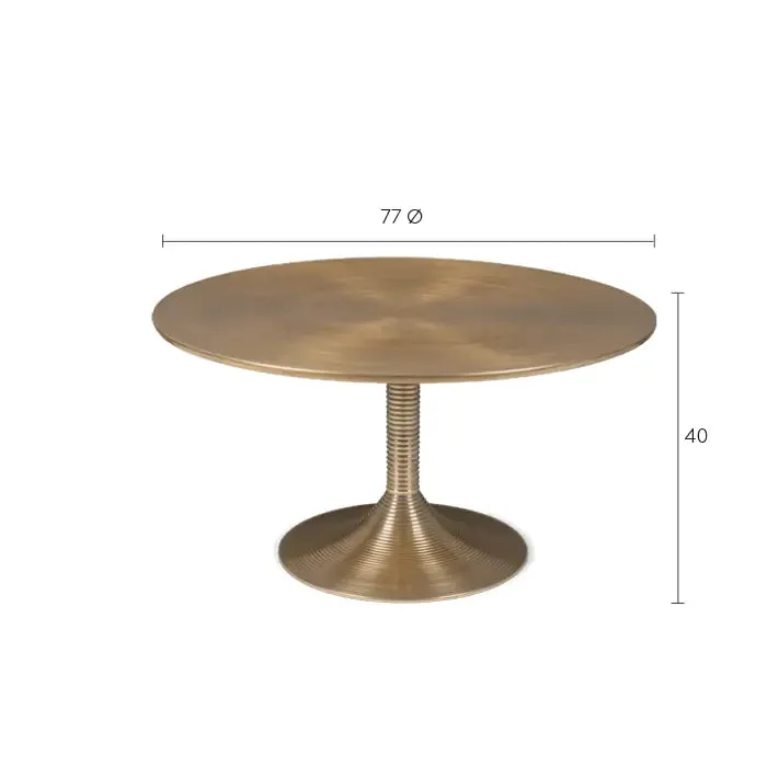 Hypnotising Round Coffee Table Gold