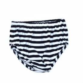 Infant Diaper Cover in Black and White Stripes