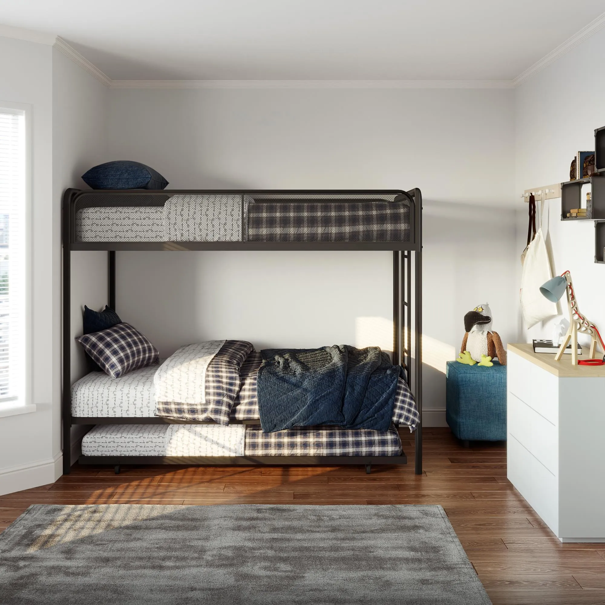 Isaiah Metal Bunk Bed with Trundle