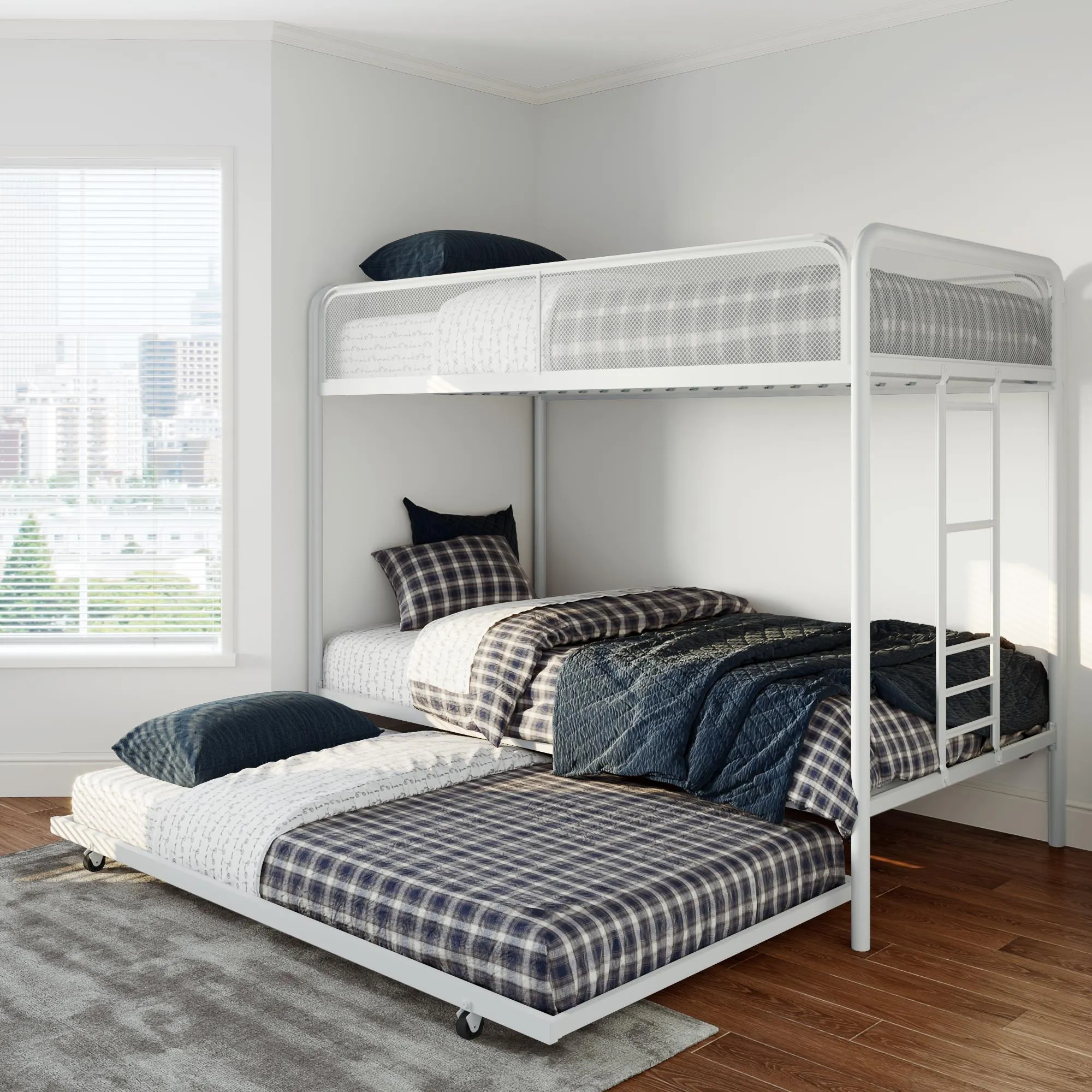 Isaiah Metal Bunk Bed with Trundle