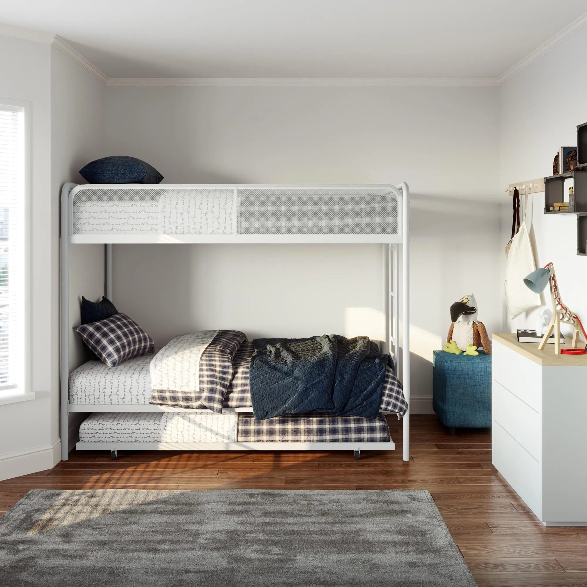 Isaiah Metal Bunk Bed with Trundle