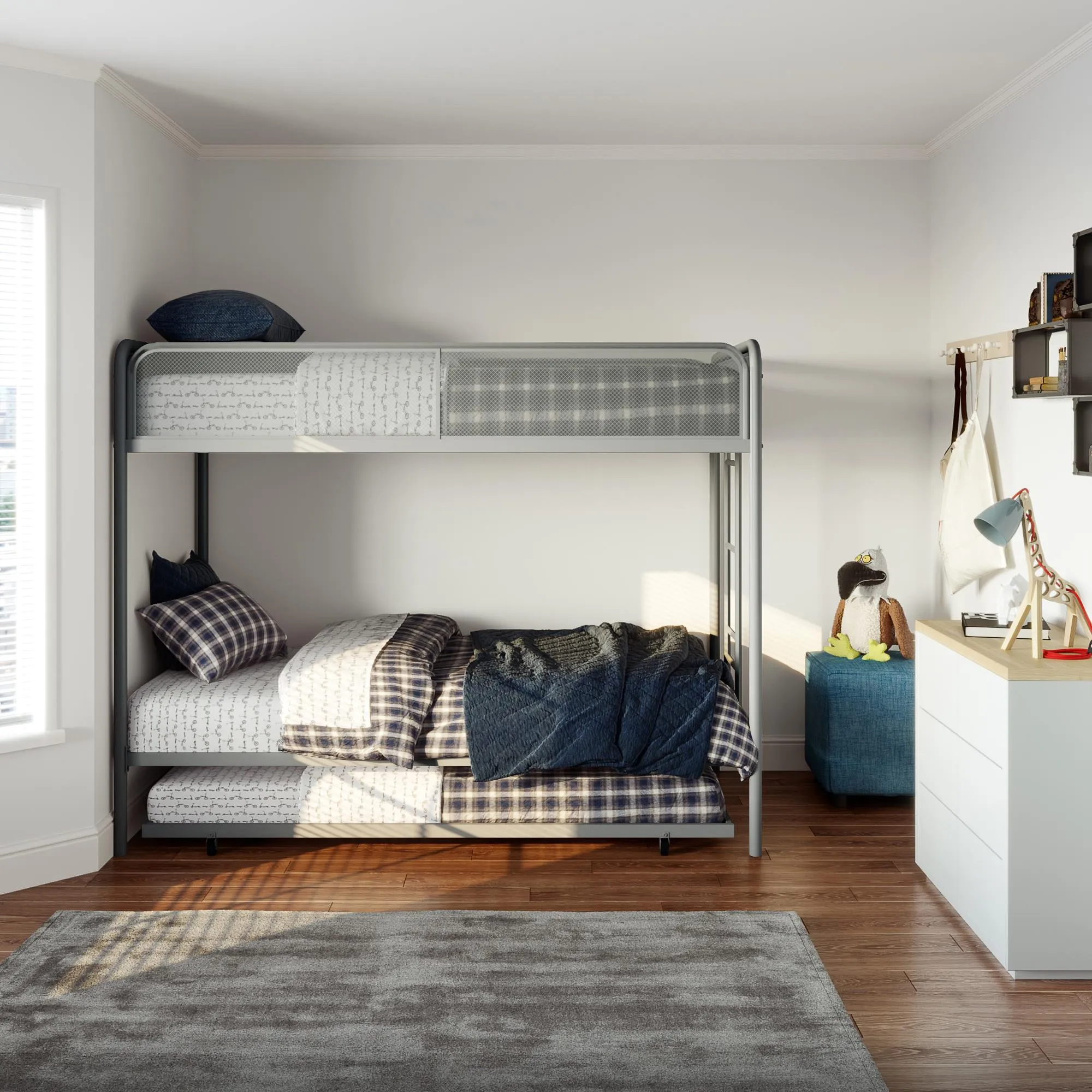 Isaiah Metal Bunk Bed with Trundle