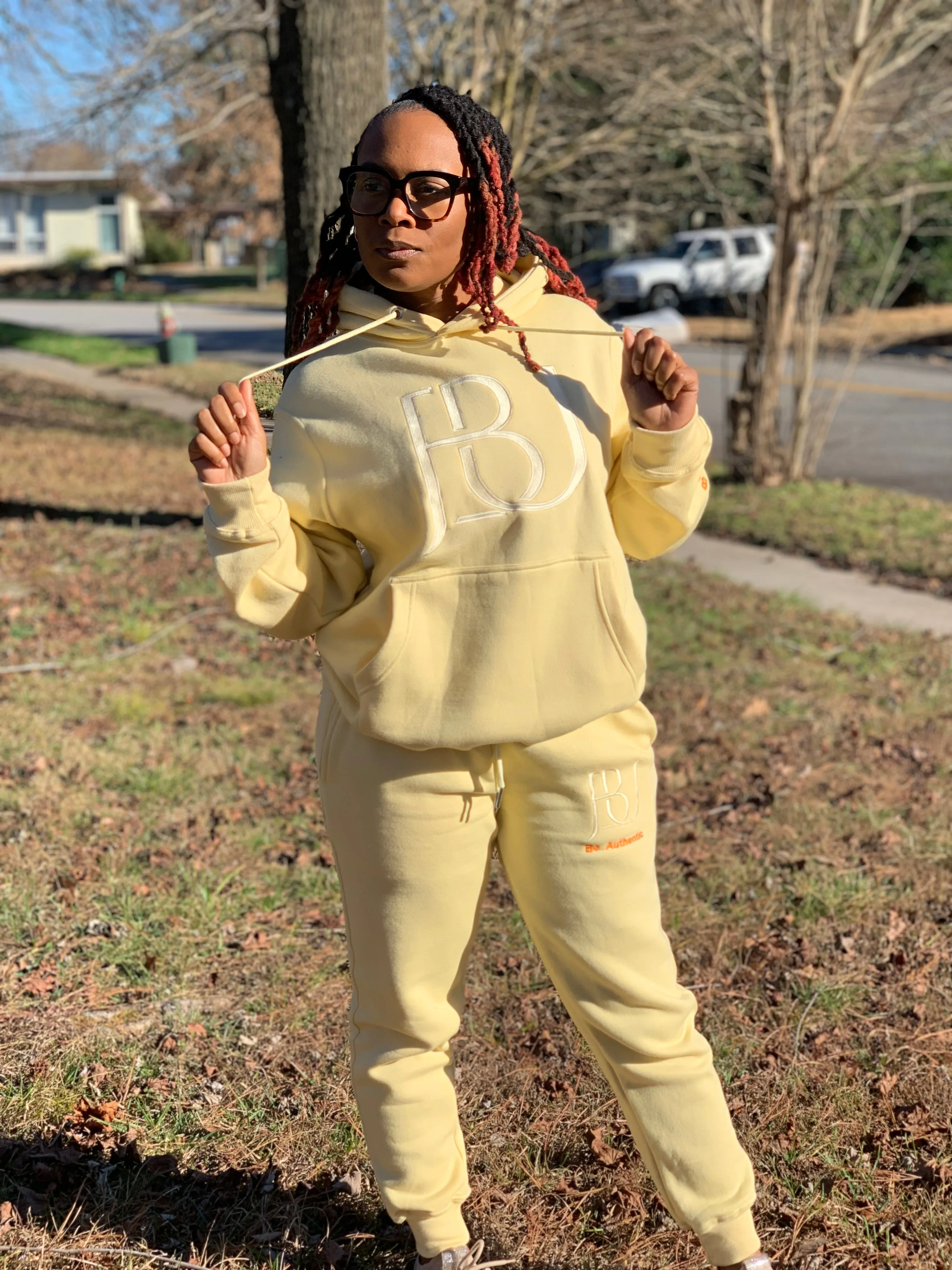 JBU Cream Embroidered Hoodie