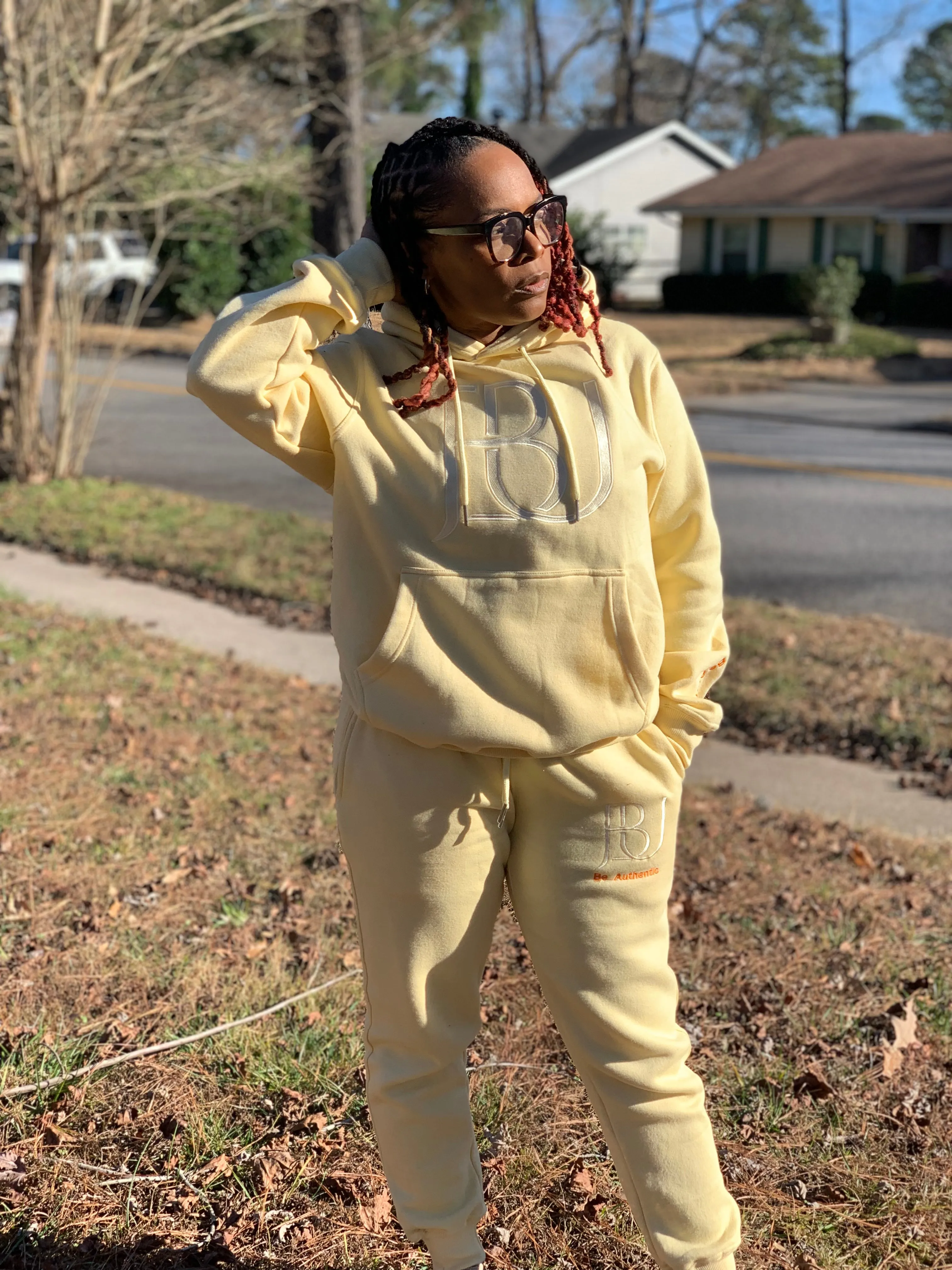 JBU Cream Embroidered Hoodie