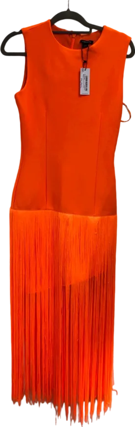 Karen Millen Orange Fringe Hem Dress UK S