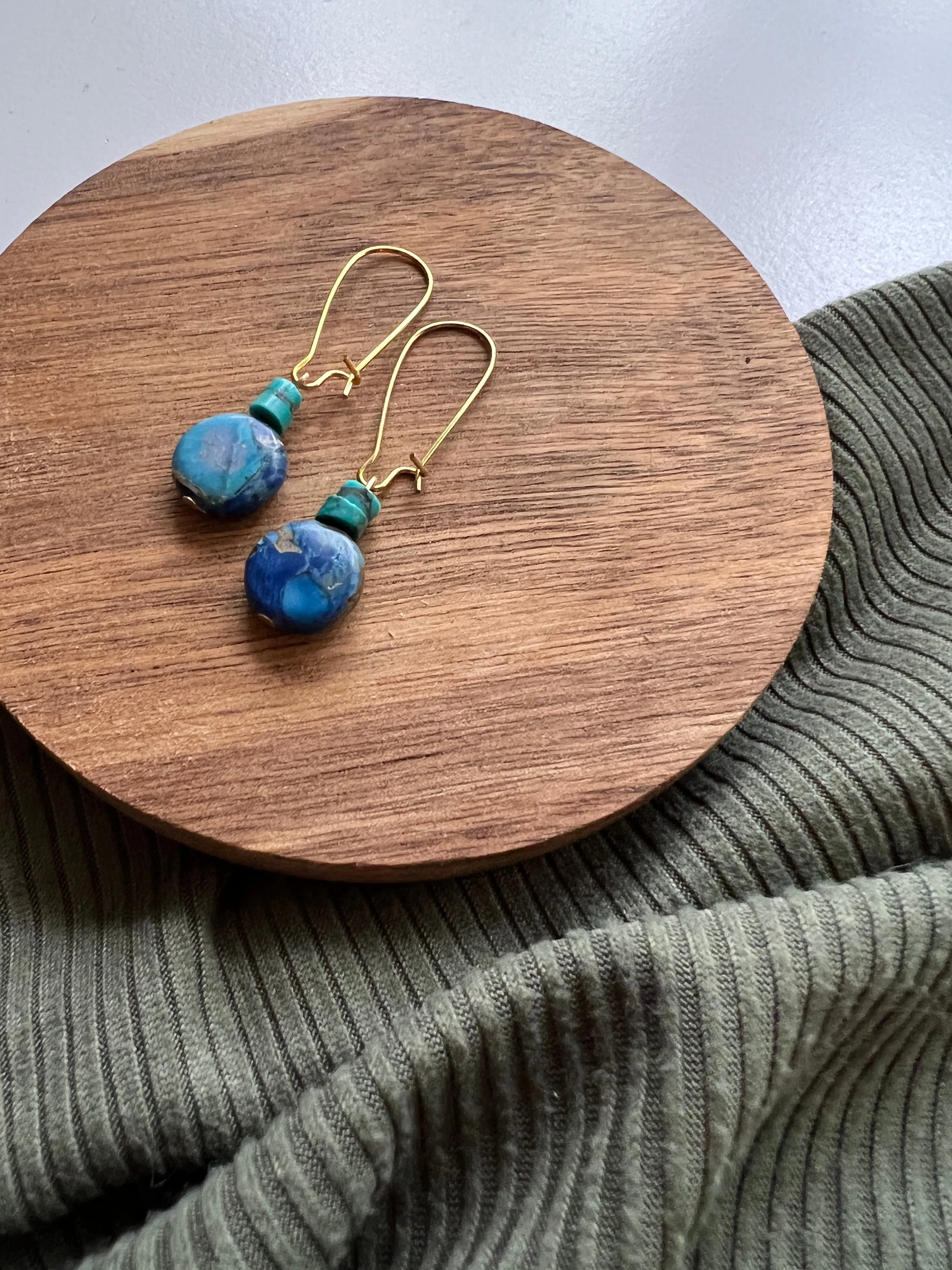 Lake | Ocean Jasper   Turquoise Earrings