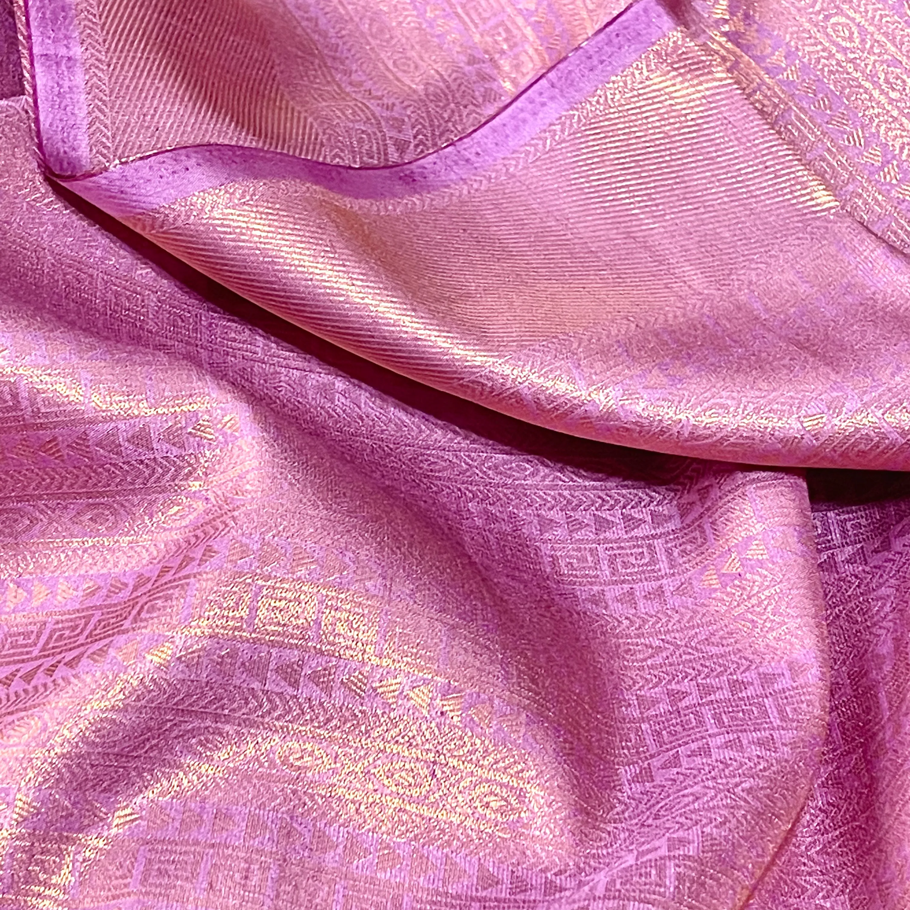 Lilac (Purple) & Maroon Soft Silk Banarasi Saree with stitched Blouse