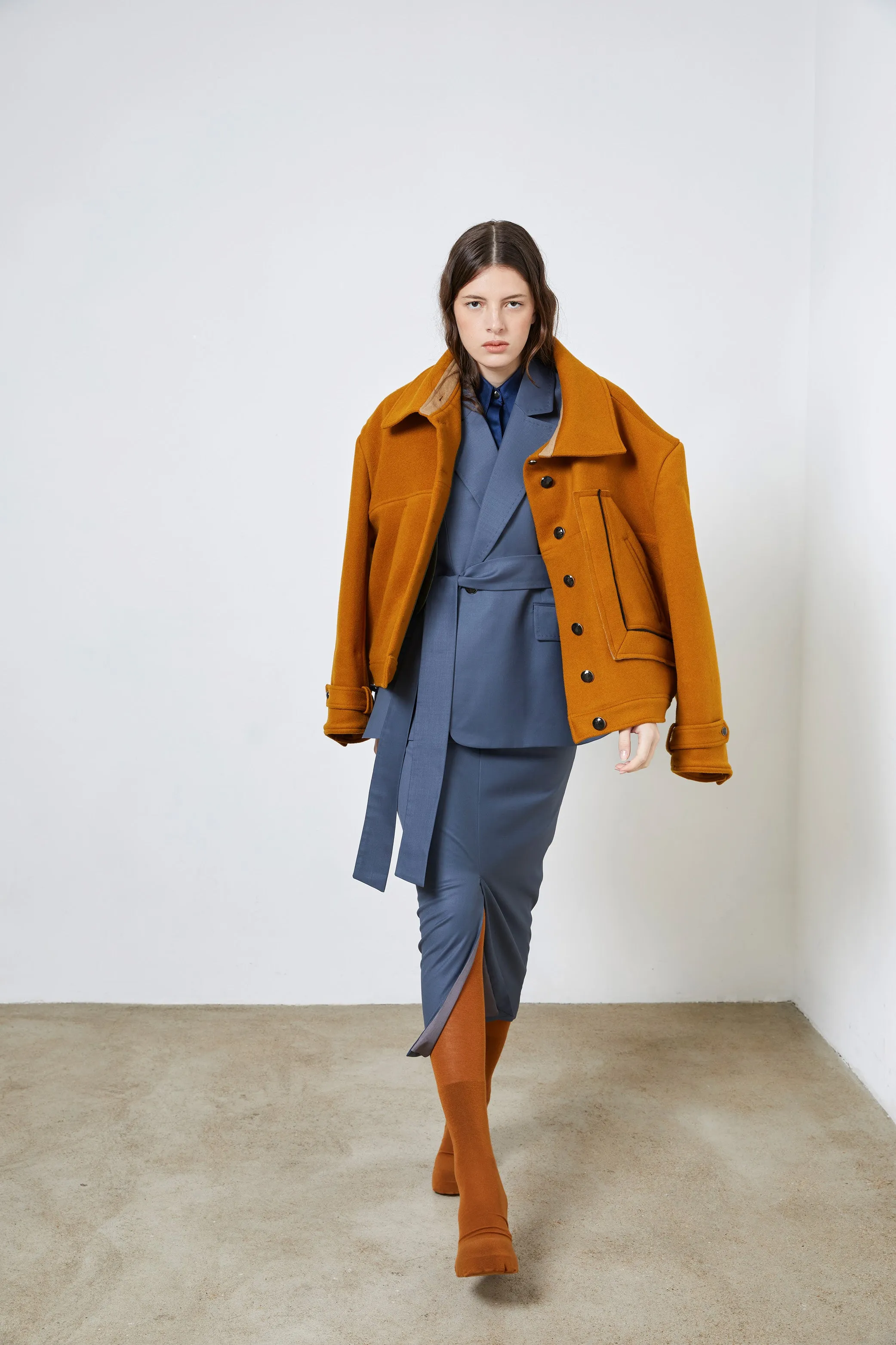 MARAIS ochre - wool unisex oversized jacket