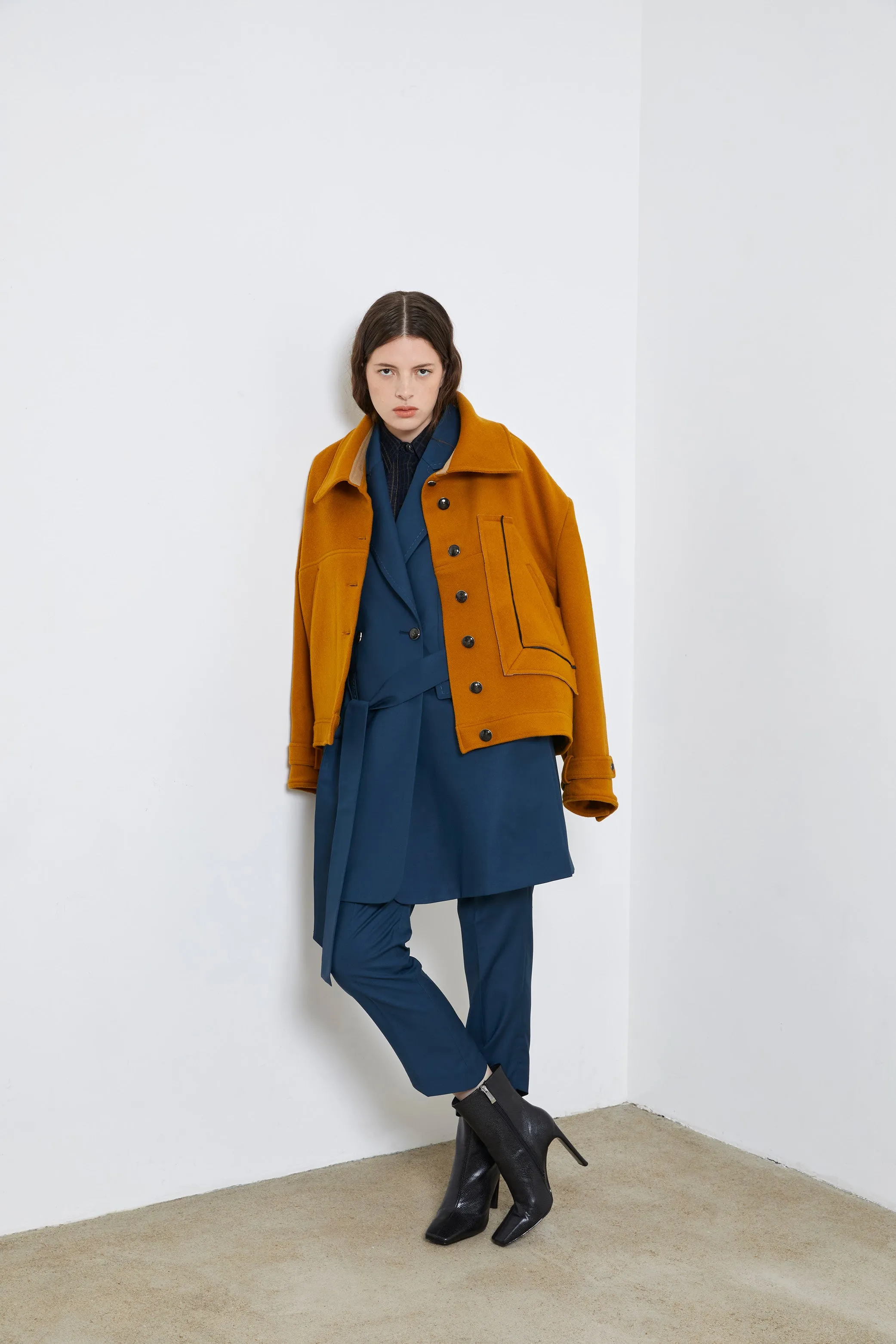 MARAIS ochre - wool unisex oversized jacket
