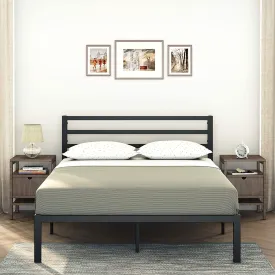 Modern Bed - Black, Metal Bed Frame