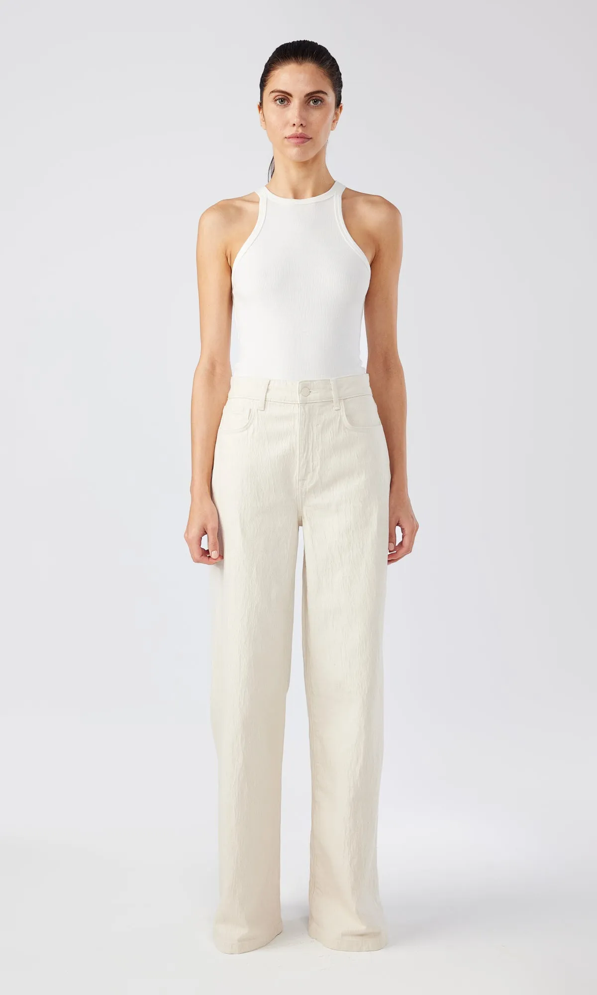 Ms. Fonda High Rise Wide Leg - Off White