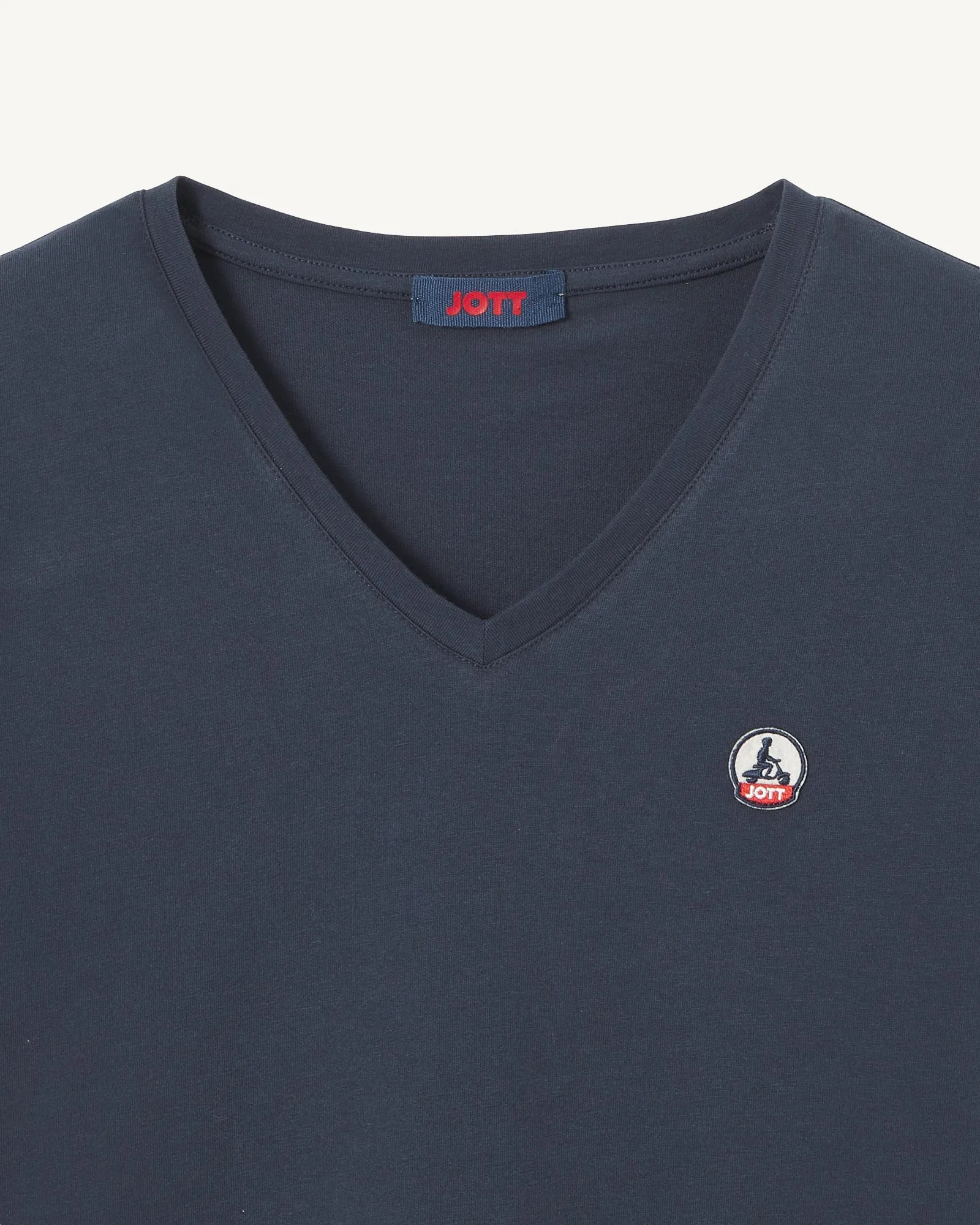 Navy Cancun single-size V-neck organic cotton T-shirt