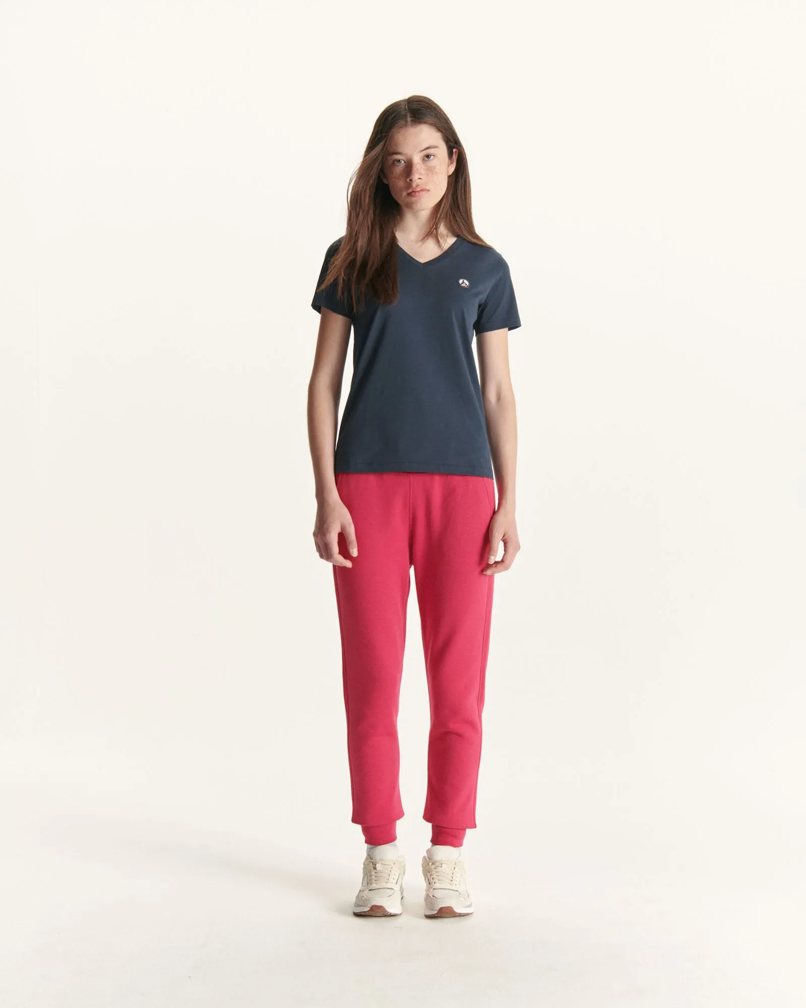 Navy Cancun single-size V-neck organic cotton T-shirt