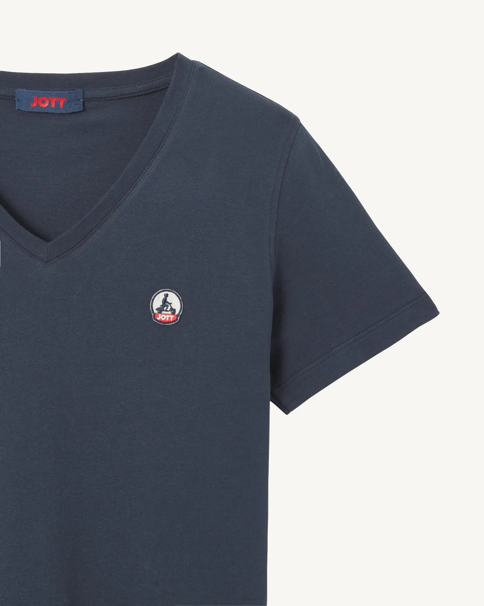 Navy Cancun single-size V-neck organic cotton T-shirt