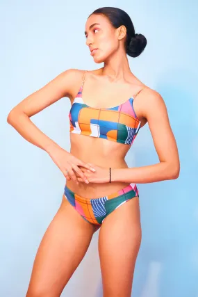 Optical wave over my head sport bikini set