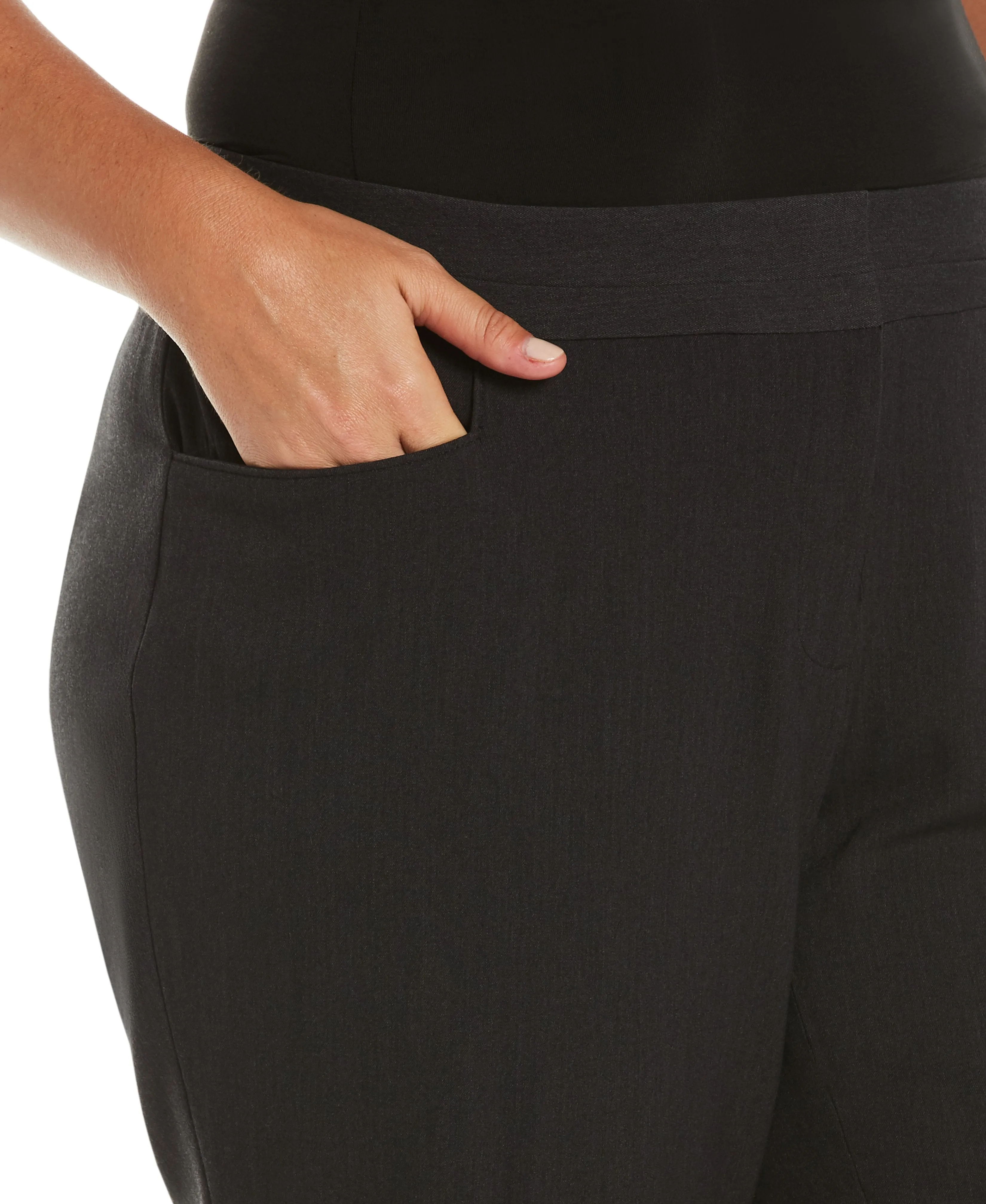 Plus Size Slim Leg Stretch Gabardine Pant - Curvy Fit