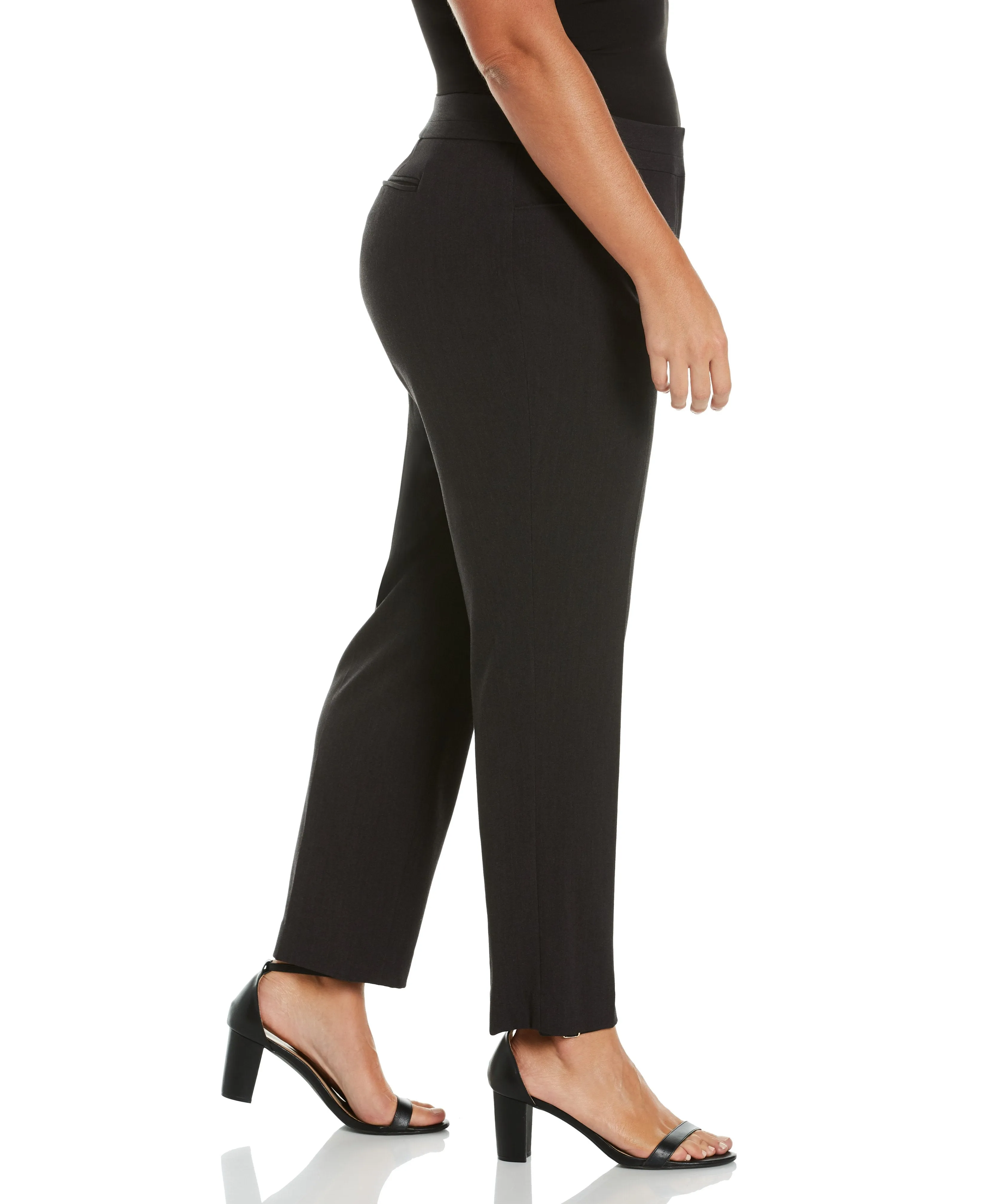 Plus Size Slim Leg Stretch Gabardine Pant - Curvy Fit