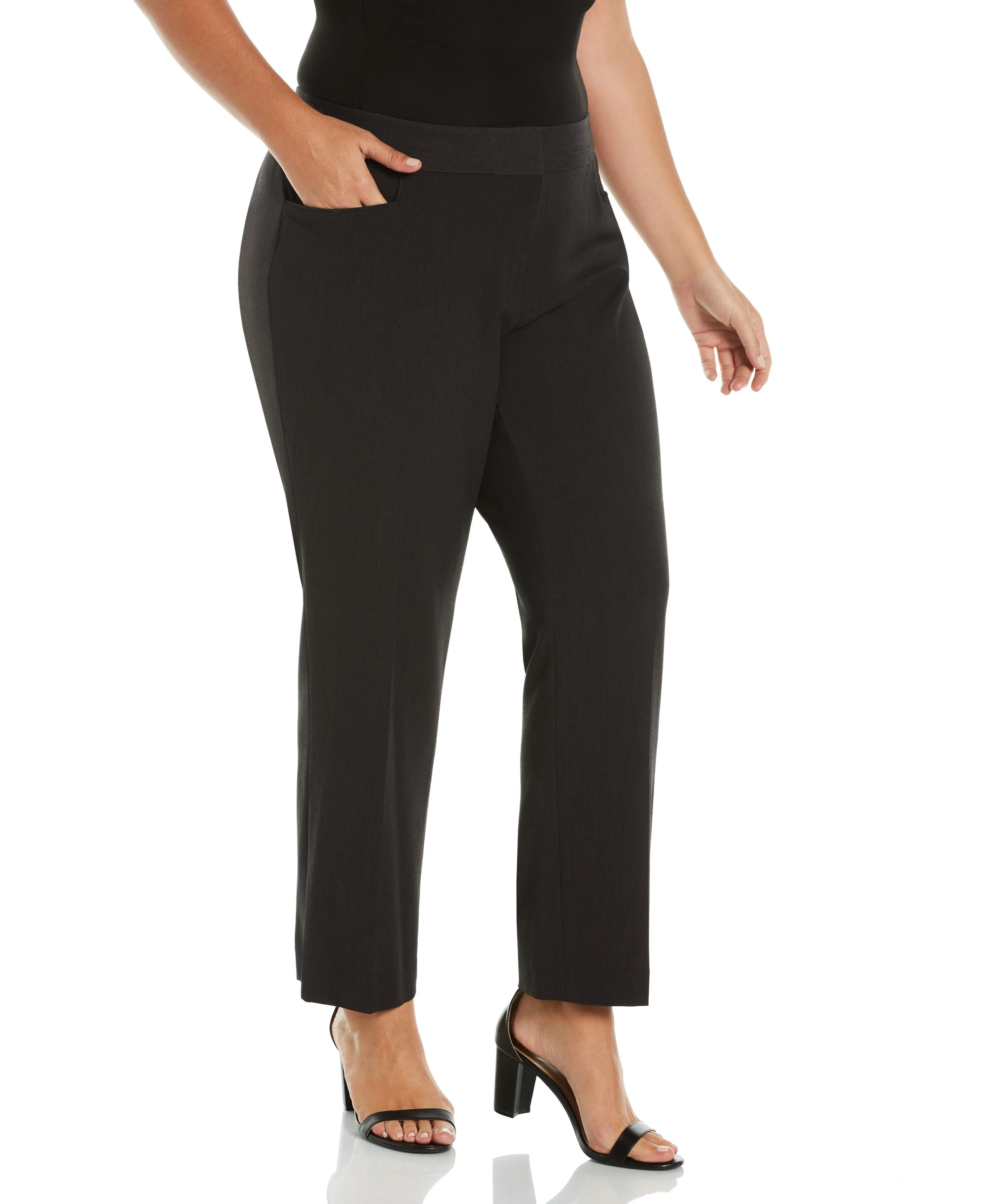Plus Size Slim Leg Stretch Gabardine Pant - Curvy Fit