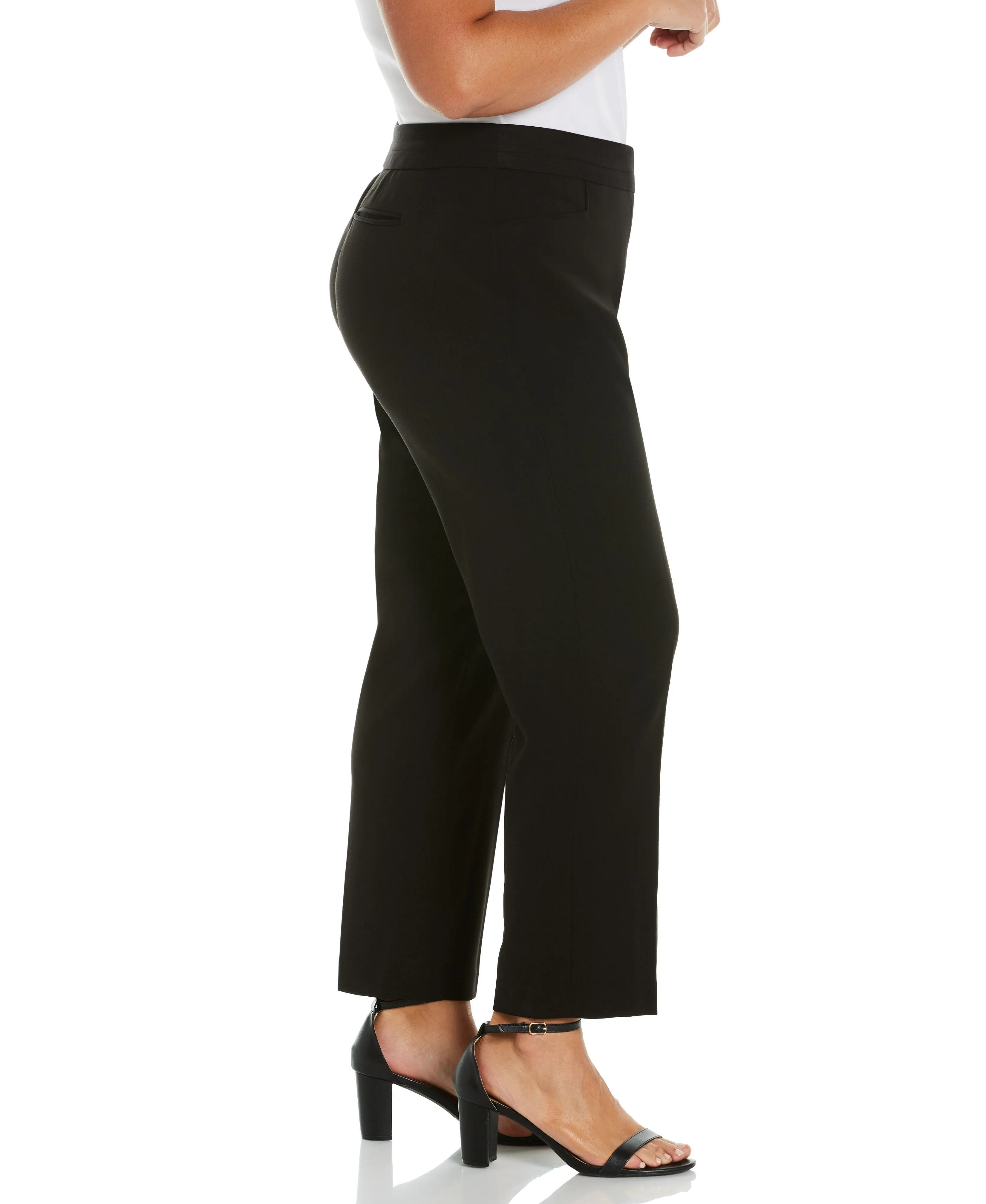 Plus Size Slim Leg Stretch Gabardine Pant - Curvy Fit