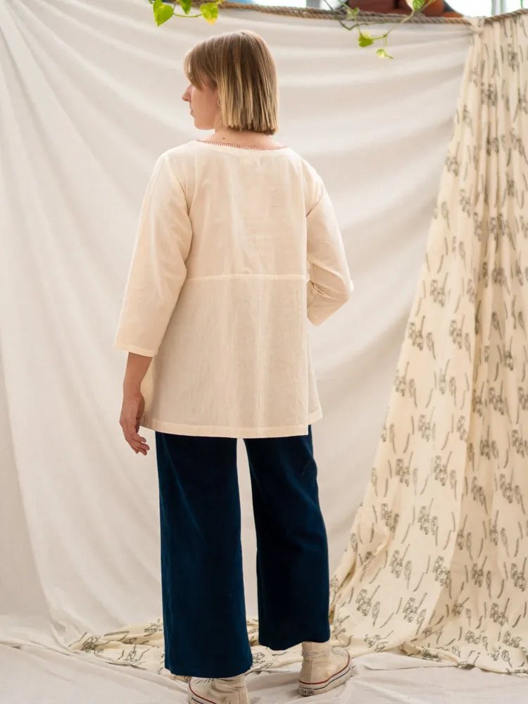 Pocket Tunic Top - People Gathering Print