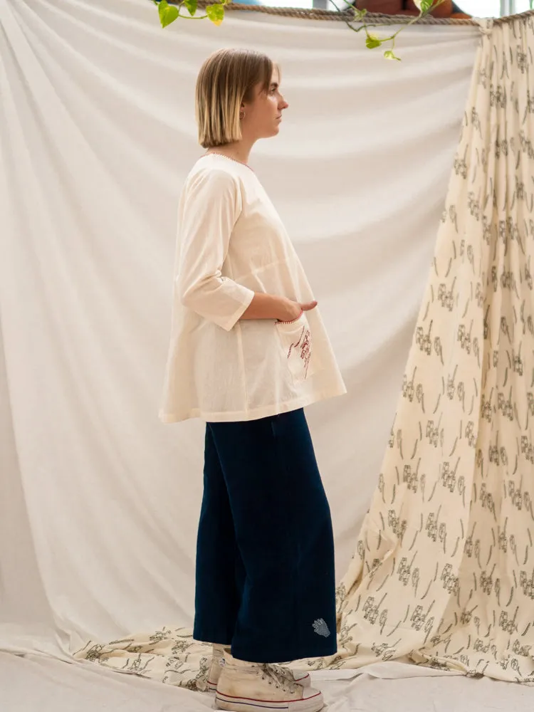 Pocket Tunic Top - People Gathering Print