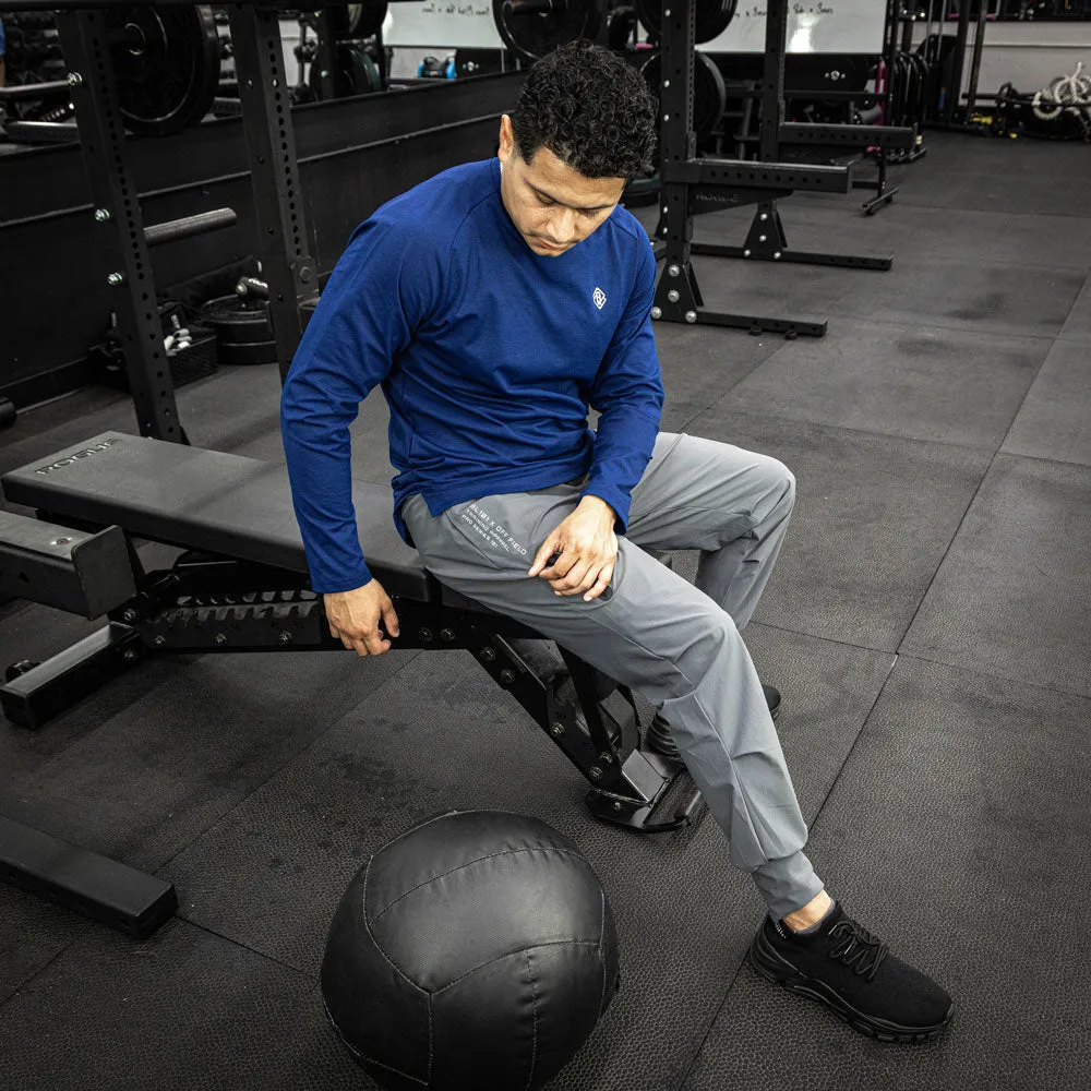 Mens Performance Gray Joggers with Long Cuffs for Enhanced Mobility and Comfort