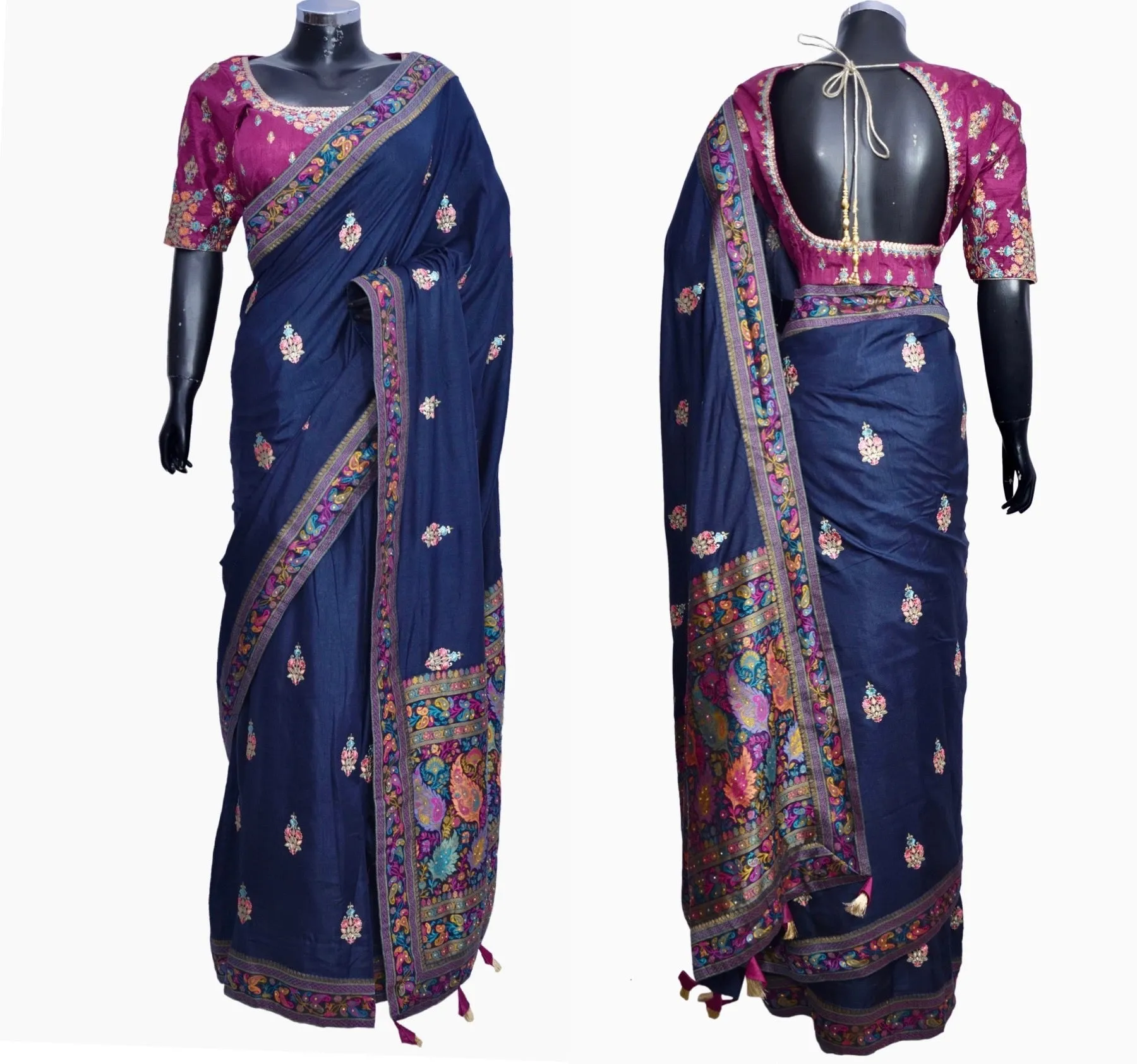 Silk Saree with embroidered blouse #fdn901185-301