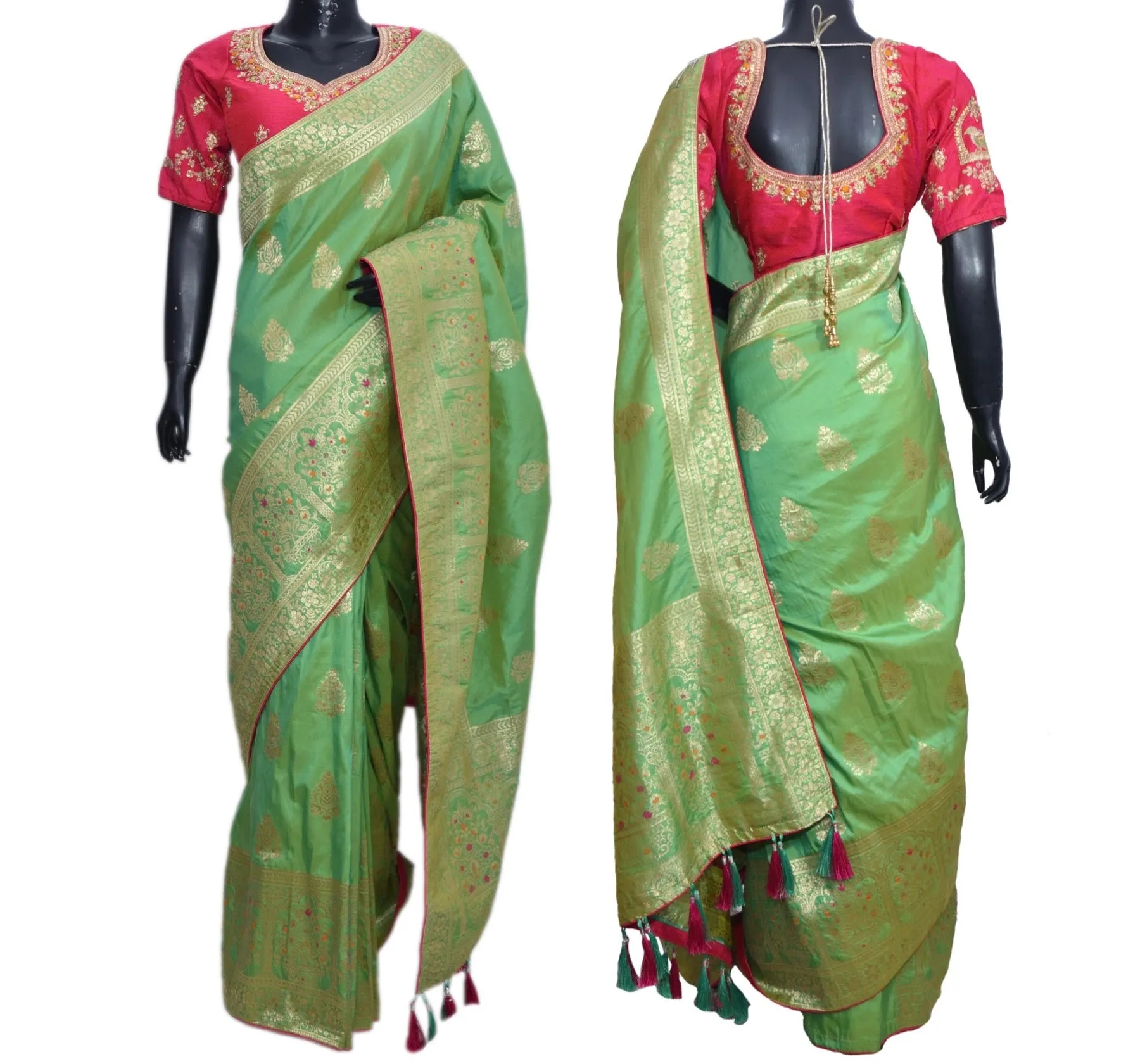 Silk Saree with embroidered blouse#fdn901186-301