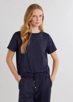Surfside Crop Tee in Repreve® Stretch (Navy)
