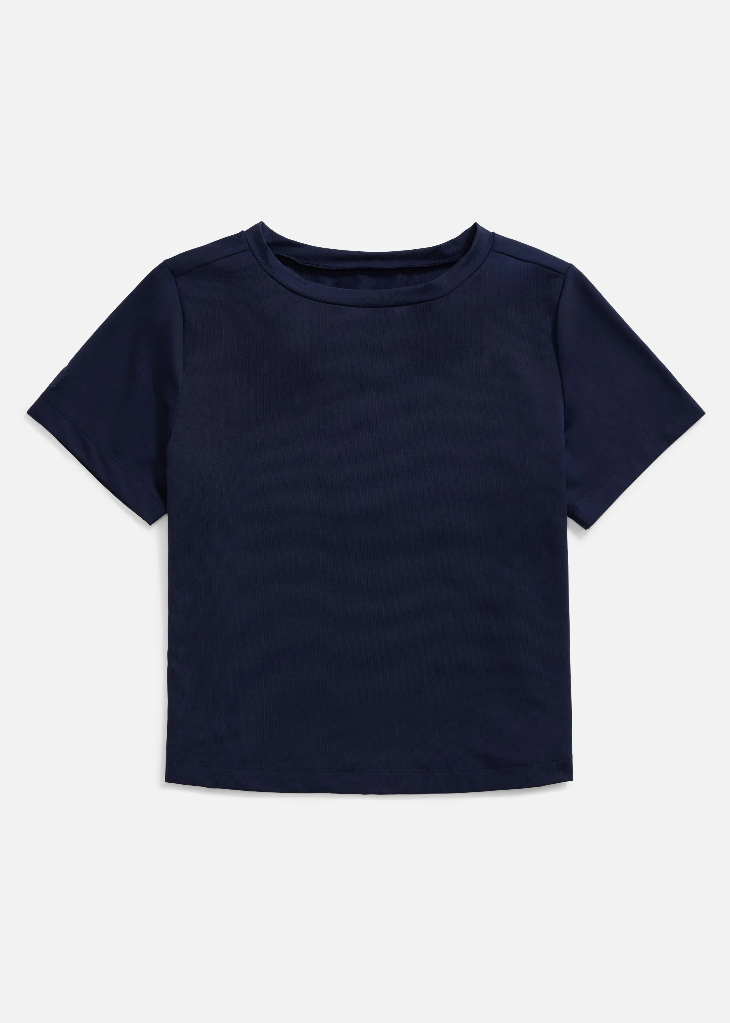 Surfside Crop Tee in Repreve® Stretch (Navy)