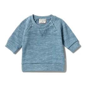 Wilson and Frenchy Organic Waffle Sweat - Bluestone