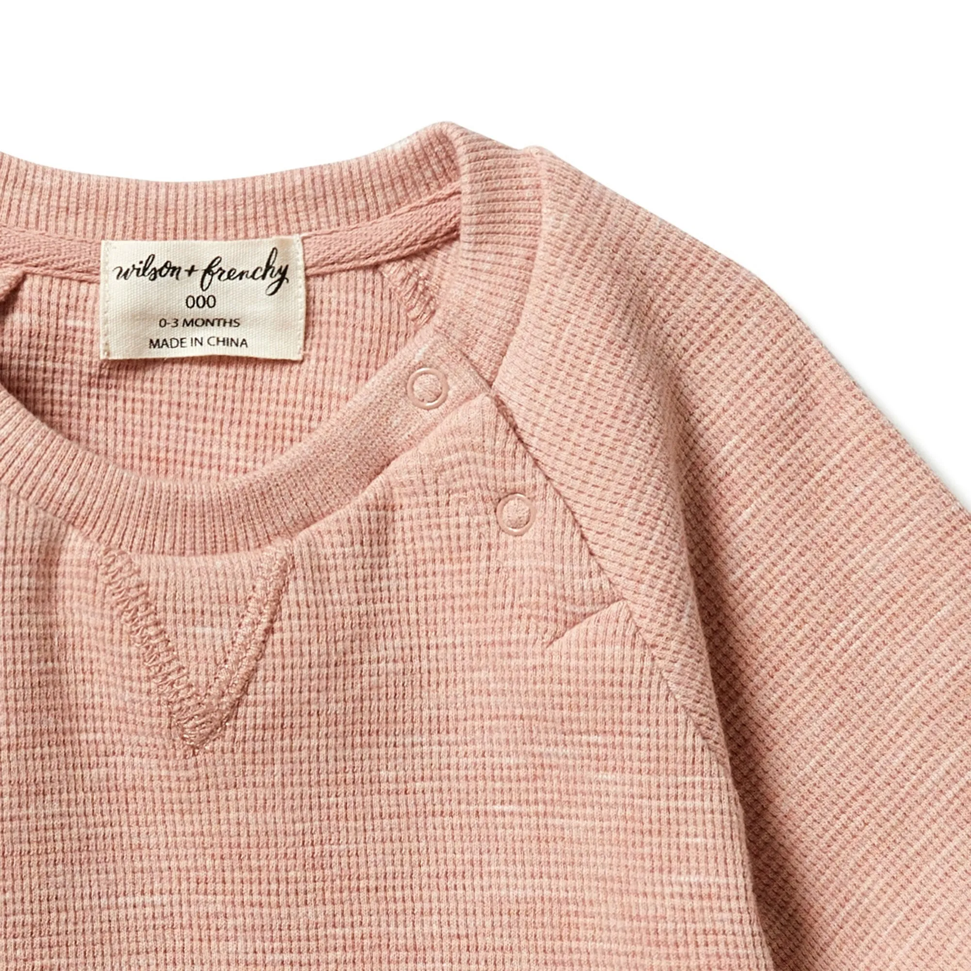 Wilson and Frenchy Organic Waffle Sweat - Peach