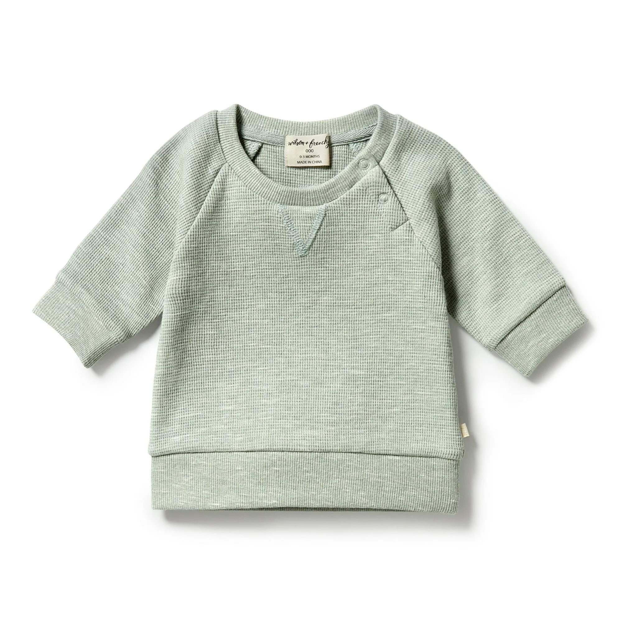 Wilson and Frenchy Organic Waffle Sweat - Sage