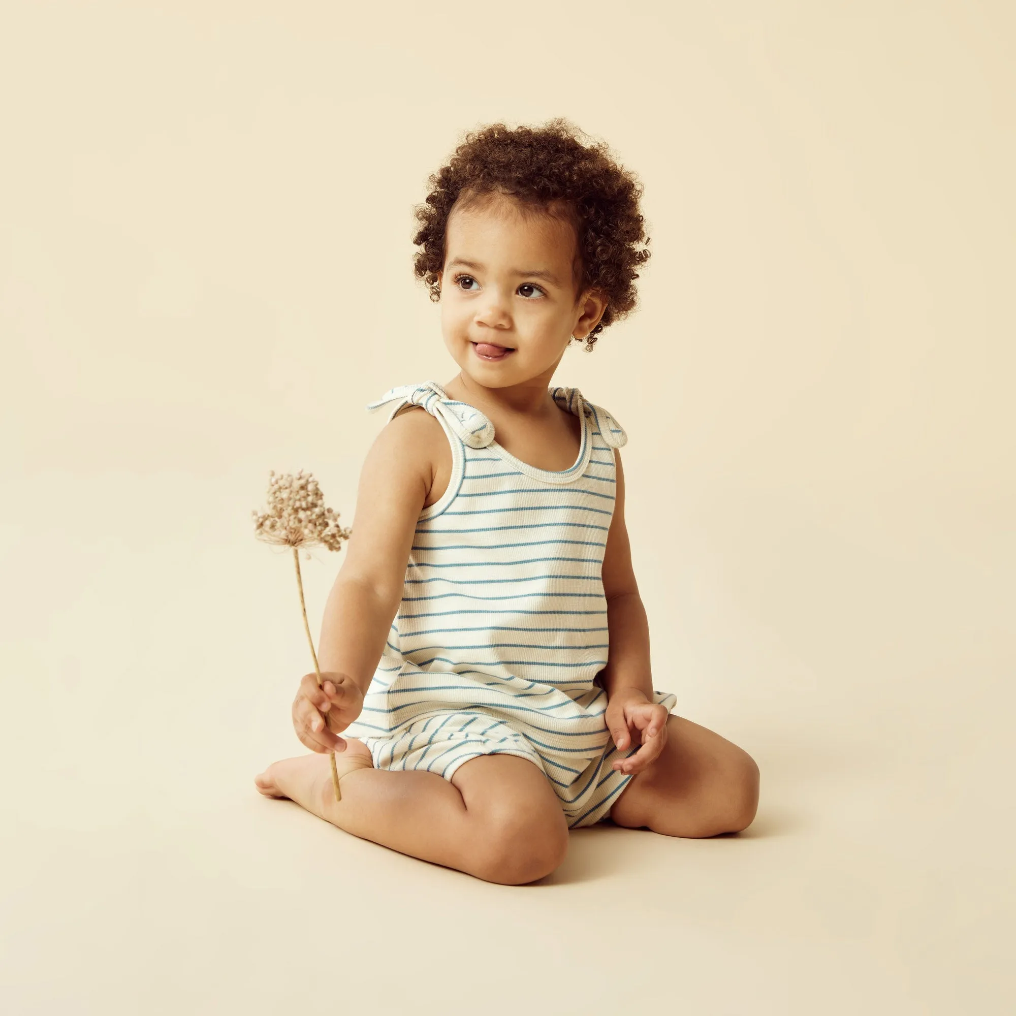 Wilson and Frenchy Petit Blue Organic Tie Singlet
